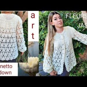 Encore Jeans Cream Crochet Cardigan